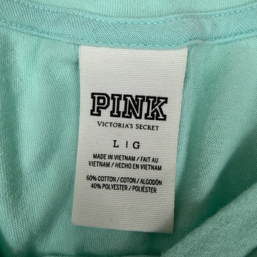 Victoria's Secret PINK Ombré Teal And Blue Tank Top Screen Print Logo Large 2015 - Picture 5 of 5